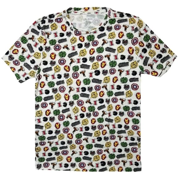 MeUndies Marvel Avengers Men Adult Modal Crew All Over Print Logo T-Shirt(M) NEW - Picture 4 of 5